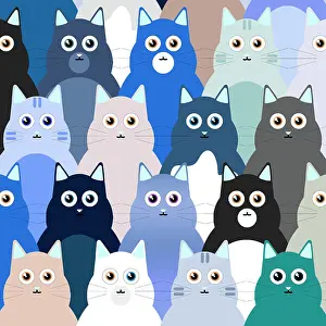 Audience: Cat illustration, repeating pattern