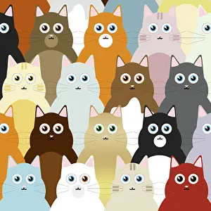 Audience: Cat illustration, repeating pattern