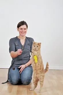 Duster: Cat - playing with owner & feather duster