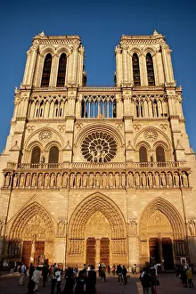 Parisian: Cathedral Notre Dame bathed in setting sunlight