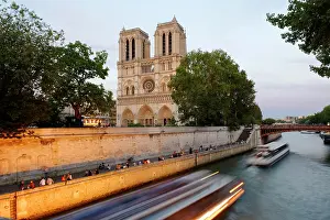 Cathedrals: Cathedral Notre-Dame de Paris in the last evening