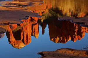 Mirrored: Cathedral Rock in Sedona reflected in Oak Creek