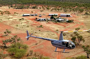 Helicopter: Cattle mustering - aerial photograph.by helicopter