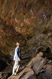 Birdman: Cave paintings of Manu Tangata, the birdman, in