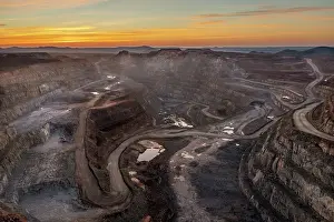 Mining: The Cerro Colorado opencast mine at dawn. Rio Tinto