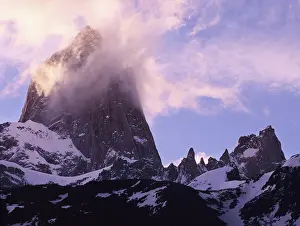 Glaciares: Cerro Fitzroy and back lit clouds, Los Glaciares