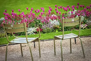 Chairs: Two chairs in Jardin du Luxembourg, Paris