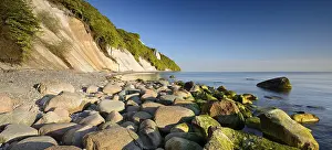 Cliffs: Chalk cliffs and boulders on the Baltic Sea in spring