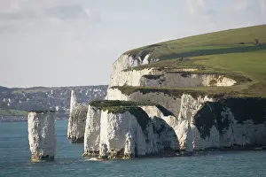Harry: Chalk cliffs and sea stacks Harry Rocks near Studland