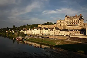 Foreground: Chateau d'Amboise with River Loire in foreground