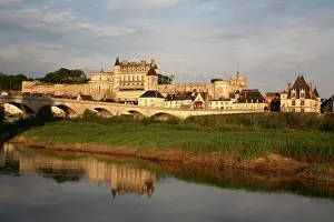 Foreground: Chateau d'Amboise with River Loire in foreground