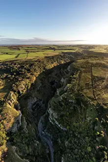 Limestone: Cheddar Gorge - View From Hot Air Balloon - Somerset - UK