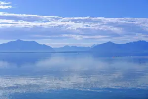 Chiemgau: Chiemsee with Alpine chain, near Seebruck, Chiemgau