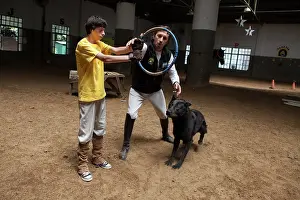 Exercise: Child making a trust exercise with a dog - Argentina