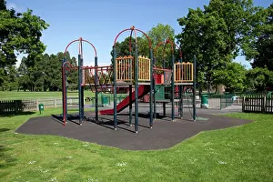 Playgrounds: Childrens playground protected by safety matting
