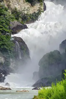 Patagonia: Chile, Aysen, Cochrane. Waterfall on Rio Salto
