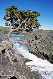 Salto: CHILE - spillway of Salto Grande Waterfall, with