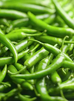 Chilli: Chilli, Jalapeno chilli, Capsicum annum, A mass