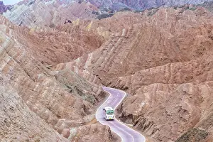 Route: Chine, Province du Gansu, Zhangye, paysages