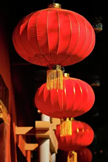 Lanterns: Chinese traditional red lanterns in Chengdu, China, Asia