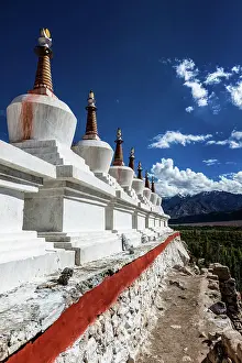 Facility: Chortens (Buddhist stupas) outside the Shey pala