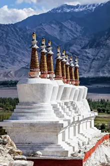 Facility: Chortens (Buddhist stupas) outside the Shey pala