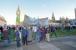 Protest: Christian Ecology Link members with CEL banner