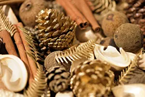 Nuts: Christmas decoration from differents nuts, spices