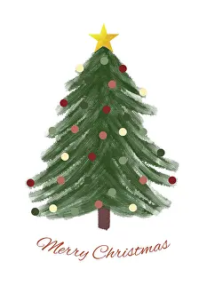 070219: Christmas Tree Illustration with baubles and
