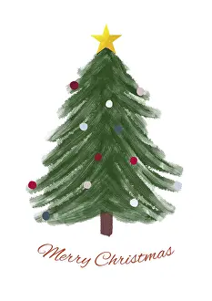 070219: Christmas Tree Illustration with baubles and