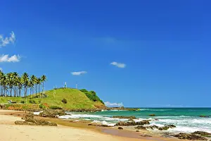 Christianity: Christs hill urrounded by the beach, sea and the