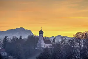 Johns: Church St. Johann Baptist at sunset, in the back