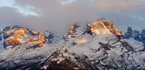 Limestone: Cima Falkner and Cima Brenta. View of the Dolomiti