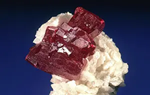 Dolomite: Cinnabar on Dolomite