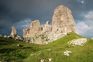 Adige: Cinque Torri in the evening light, Cinque Torri