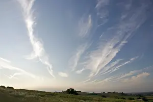 Cirrus: Cirrus clouds in evening sky Cotswolds UK