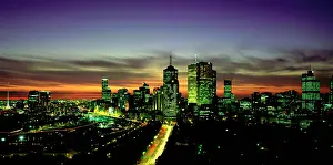 Melbourne: City from Hilton-on-the-Park hotel.Melbourne, Victoria
