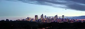 Melbourne: City skyline in the evening. Melbourne, Victoria, Australia