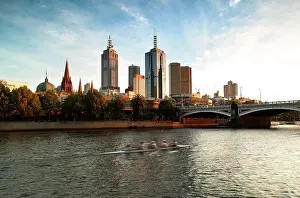 Princes: City skyline and Princes Bridge.on the Yarra River
