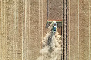 Vehicle: Claas combine harvester, grain harvest, harvesting