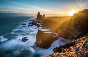 Norther: Cliffs of Londrangar, Sunset, Black Lava Coast