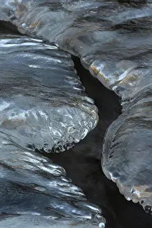 Formed: Close up of an Ice formation formed in a small stream