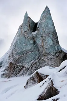 Pointed: Close up of a peaked iceberg on Svalbard