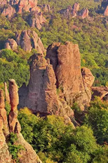 Lightning: Close-up Belogradchik cliff rocks, different fantastic