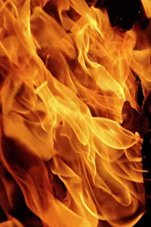 Burning: Close-up of fire flames, Jodhpur, India