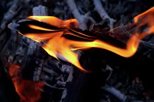 Ashes: Close-up of a fire, The Netherlands, Overijssel