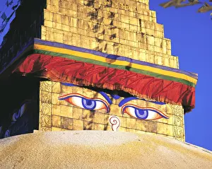 Decorated: Close-up of the Great Stupa in the Tibetan quarter