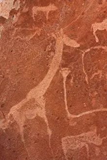 Representation: Close-up of rock engravings or petroglyphs