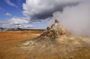 Power: Close-up of steaming vent or fumarole in a geothermal
