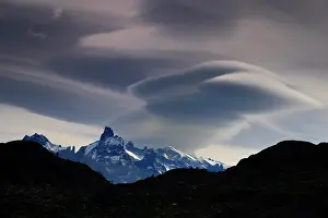 Chilean: Cloud atmosphere over the Los Cuernos massif, Torres